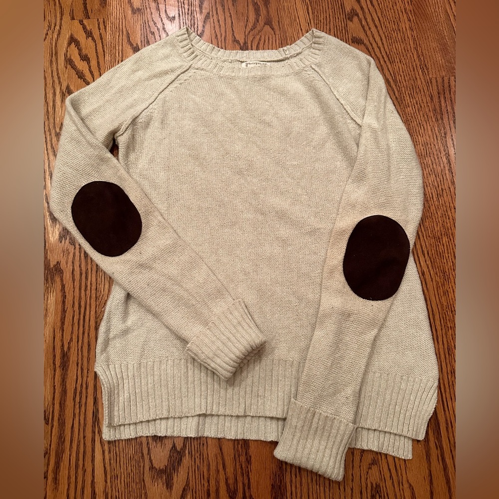 Women’s Cozy Cream Elbow Patch Sweater